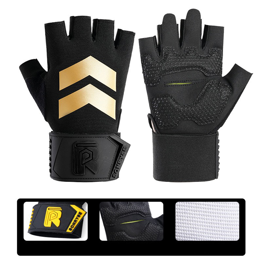 Half finger fitness gloves wit - Weightlifting Gloves review and price