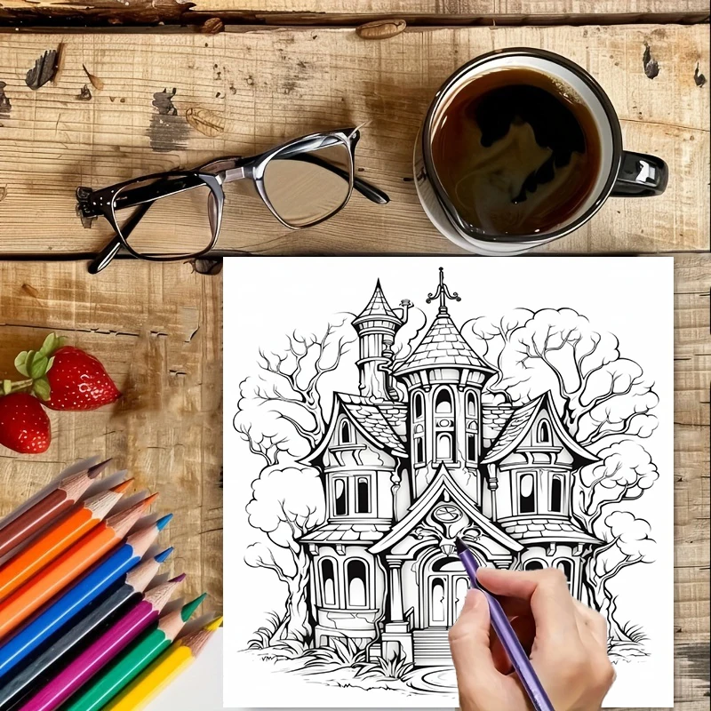Haunted House Coloring Book fo - Chalk Bag review and price